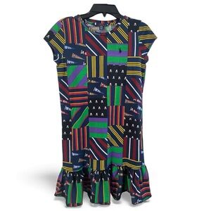 Polo Ralph Lauren Girls unique  Pennant Flag Patchwork  dress a pirate motif.